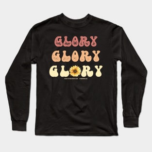 Glory Retro 70s Sunflower Christian Design 1 Corinthians Verse Long Sleeve T-Shirt